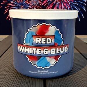 ❤️🤍💙GOOSE CREEK❤️🤍💙Red White & Blue 3-Wick Soy Wax Blend Candle/NIP